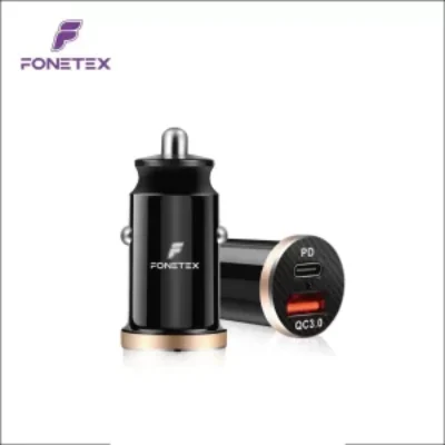 FoneTex Autolader USB-C & USB-A 20W Quick Charge FT-201