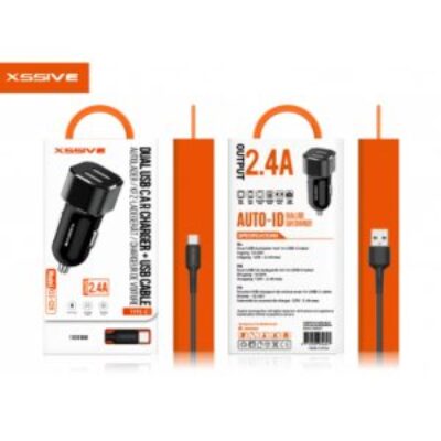 Xssive C29N Duo Car Charger+ Micro Cable 2.4A – Zwart