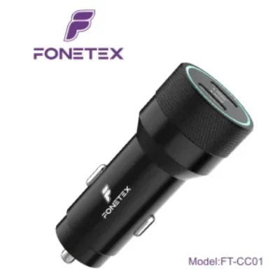 FoneTex Auto Oplader 60W – 2x USB-C – FT-CC01