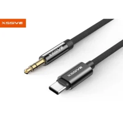 Xssive Braided Type-C to Aux 3.5mm  XSS-C3.5BR – Zwart