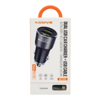 Xssive C30M Duo Car Charger+Micro Cable 3.6A – Zwart