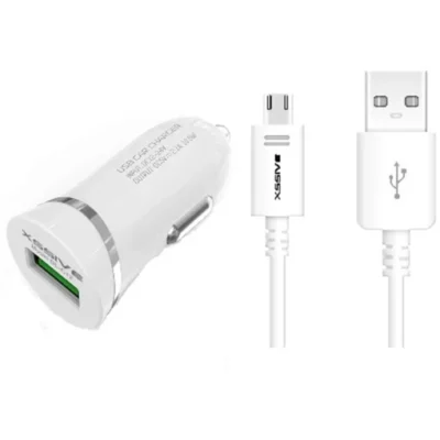 Xssive Car Charger met Micro Cable – Wit