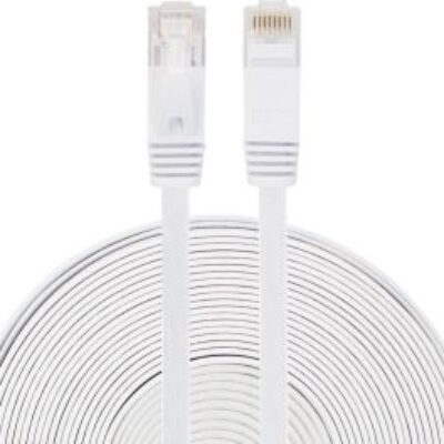 10 Meter Platte UTP kabel – CAT 6  – 10 Gbit – 100% koper – Wit – (netwerkkabel/internetkabel/Gaming)