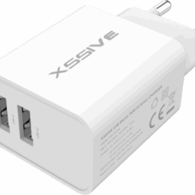 Xssive Dual USB-A + Cable for iPhone AC53L – Wit
