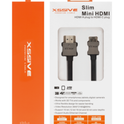 Xssive SLIM Mini HDMI Cable – 1.8m