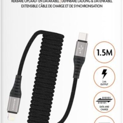 Xssive Spring Stretchable Cable Type-C to iPhone 1.5m XSS-SC-CL