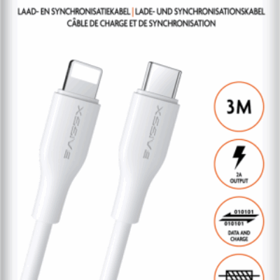Xssive TPE Serie 20W Type-C to 8 Pin Cable 3m – Wit